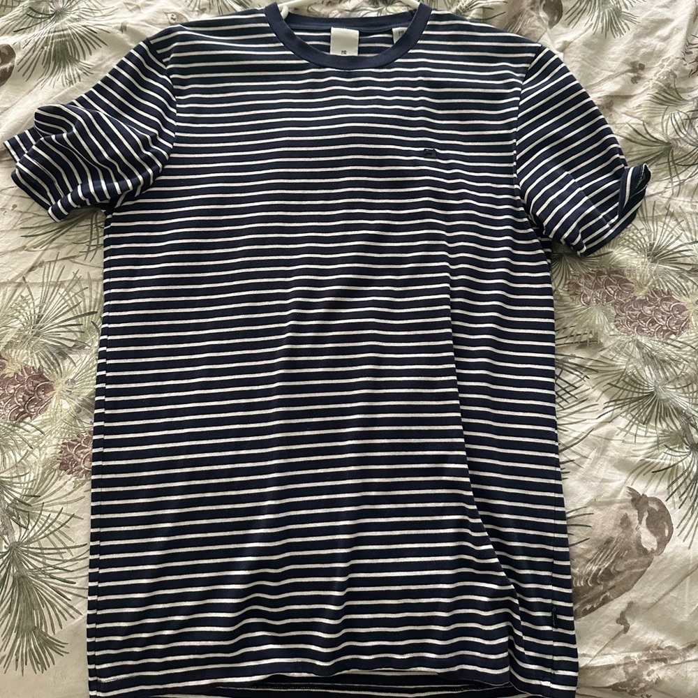Scotch and soda Navy Striped Men's Shirt